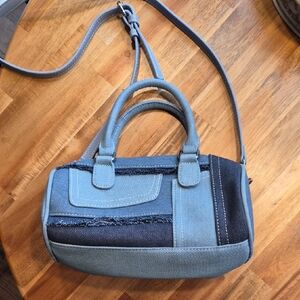 Stylish Blue and Black Women's Handbag